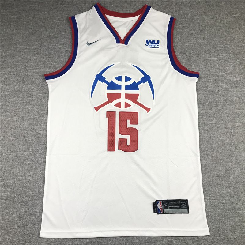 Men Denver Nuggets #15 Jokic White 2021 Nike Playoff bonus NBA Jersey->dallas mavericks->NBA Jersey